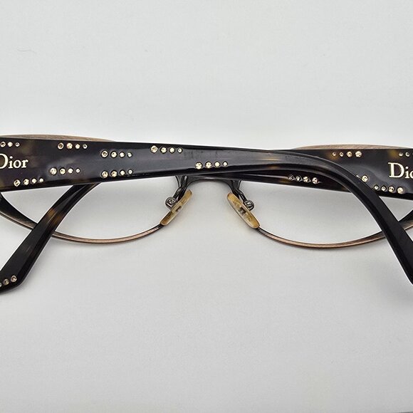 Christian Dior CD3673/Strass 09Z Brown Havana Rhinestone Eyeglasses Frame 53mm - Picture 10 of 13
